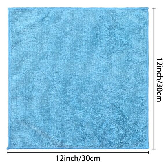 12 Pack Microfiber Lint Free High Absorbent Cleaning Rags 12" x 12" Blue - Picture 3 of 6